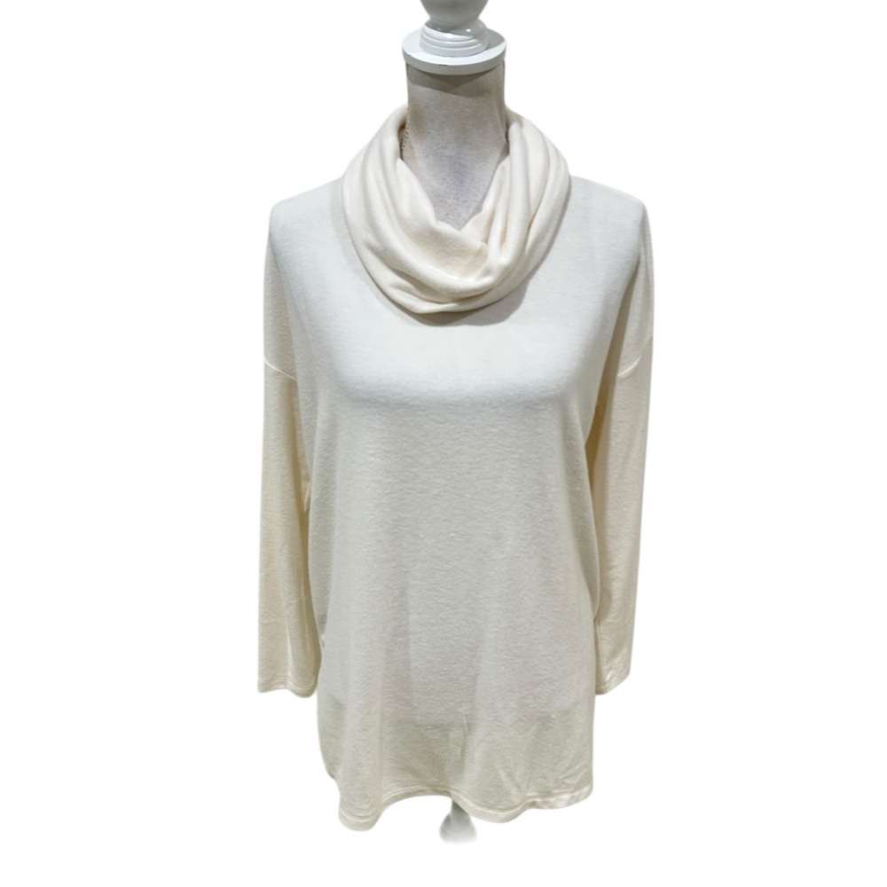LOFT ivory Cowl Neck longline Sweater neutral size medium